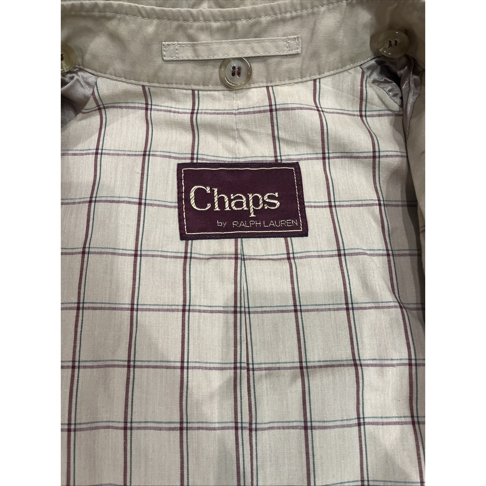 Vintage Ralph Lauren Trench Coat Park Men's Large Beige Belted Pockets HK - Picture 6 of 12